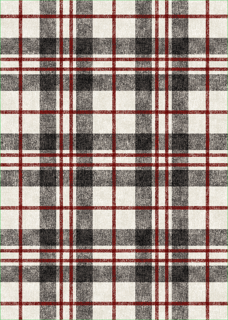 Stately Plaid- Black and Red Light