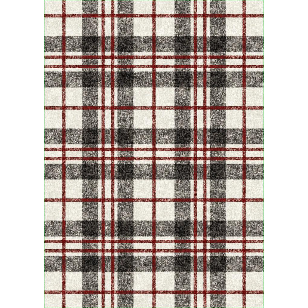 Stately Plaid- Black and Red Light